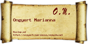 Ongyert Marianna névjegykártya